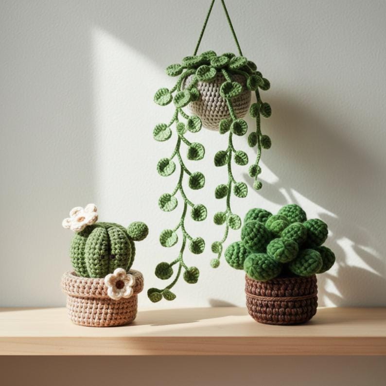 Crochet Cactus Plant Decor,  Unique Gift for Home Decor, Cute Desk Decoration, Gift For Kids Or Home, Gift for Plant Lovers, Birthday Gift