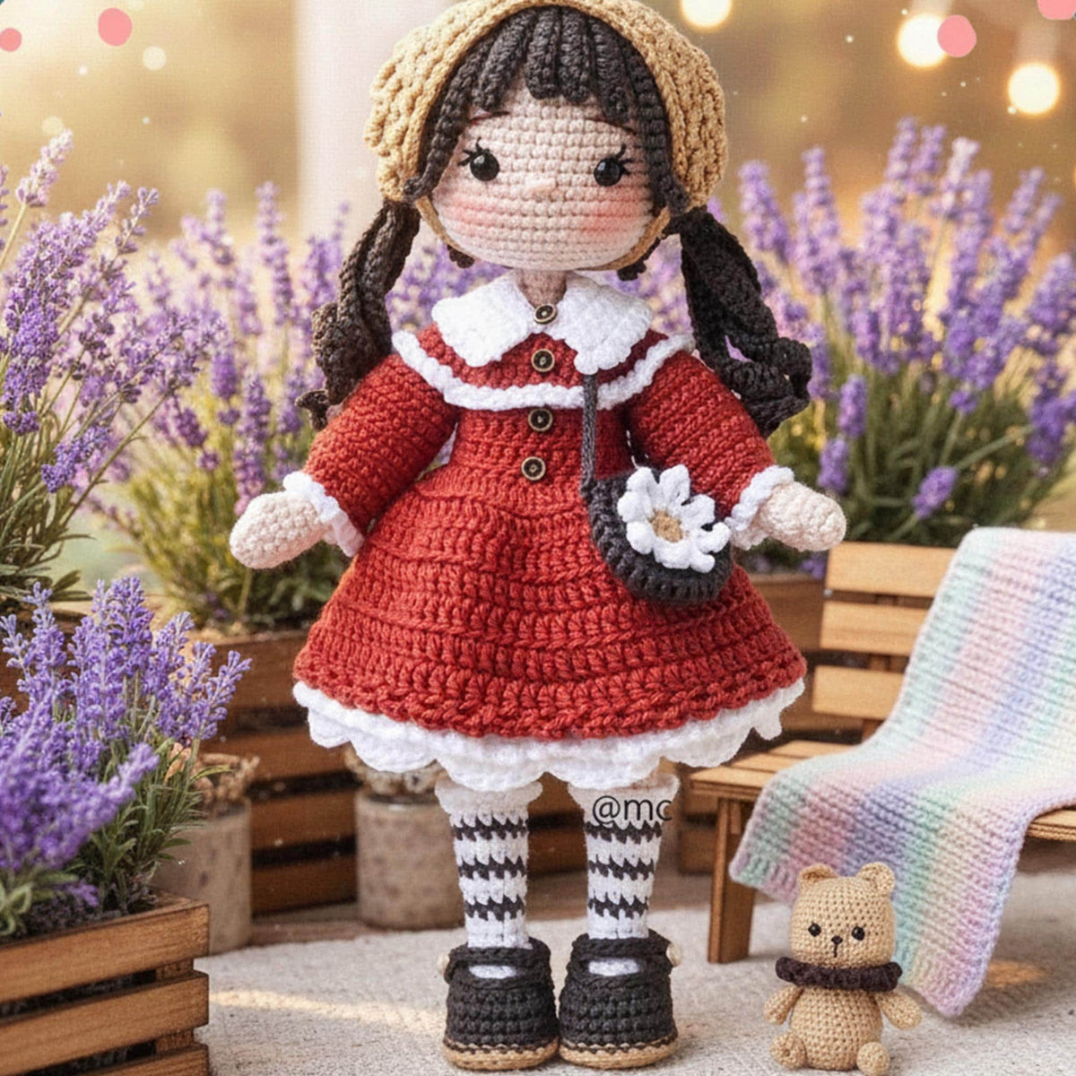 Handmade Crochet Doll, Amigurumi Princess Plush Toy, Valentine Gift