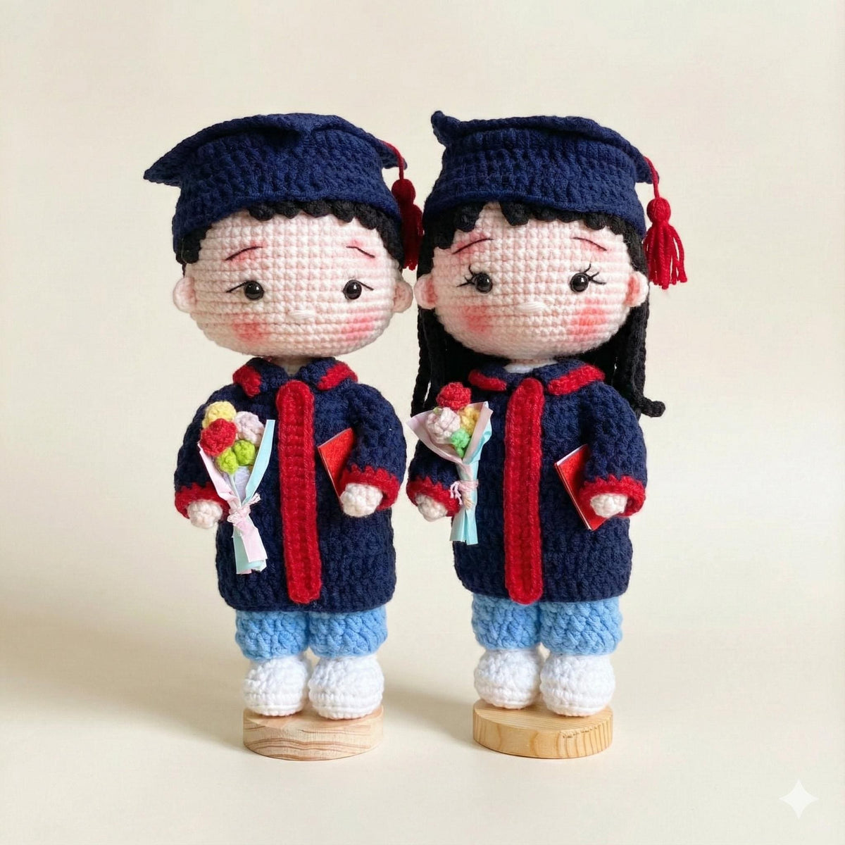 Custom Crochet Graduation Doll, Handmade Plush Toy