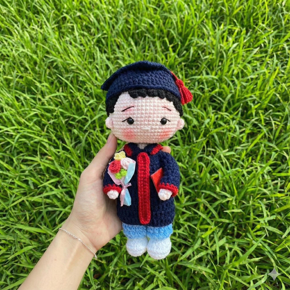 Custom Crochet Graduation Doll, Handmade Plush Toy
