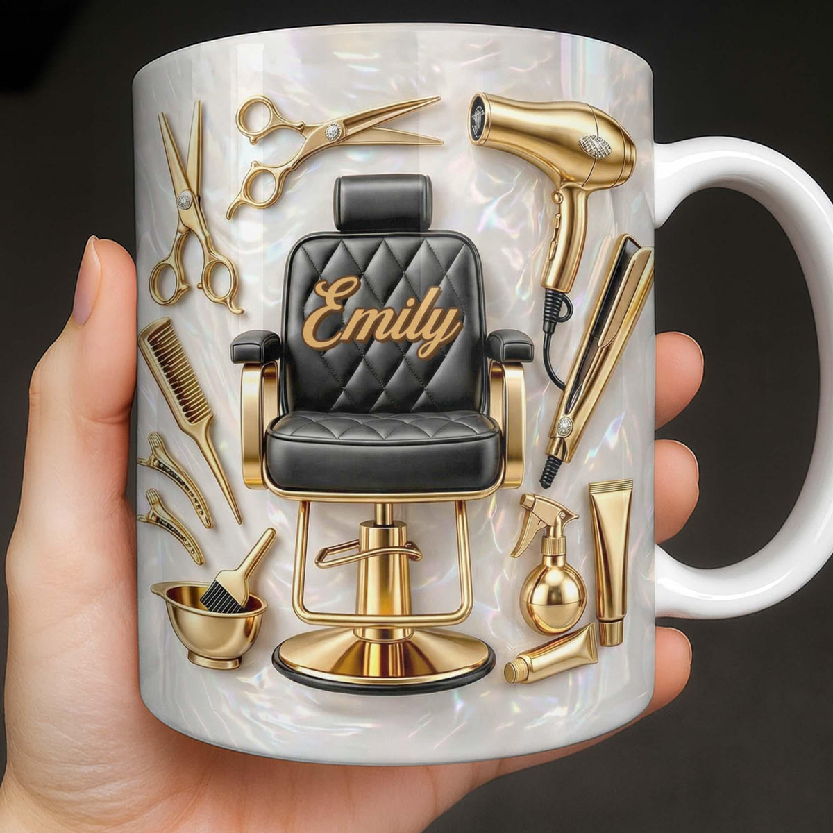 Personalized Hair Stylist Coffee Mug, Custom Name Hairdresser Cup, Barbershop Mug, Beauty Tools Gift for Her, Salon Artist Gift