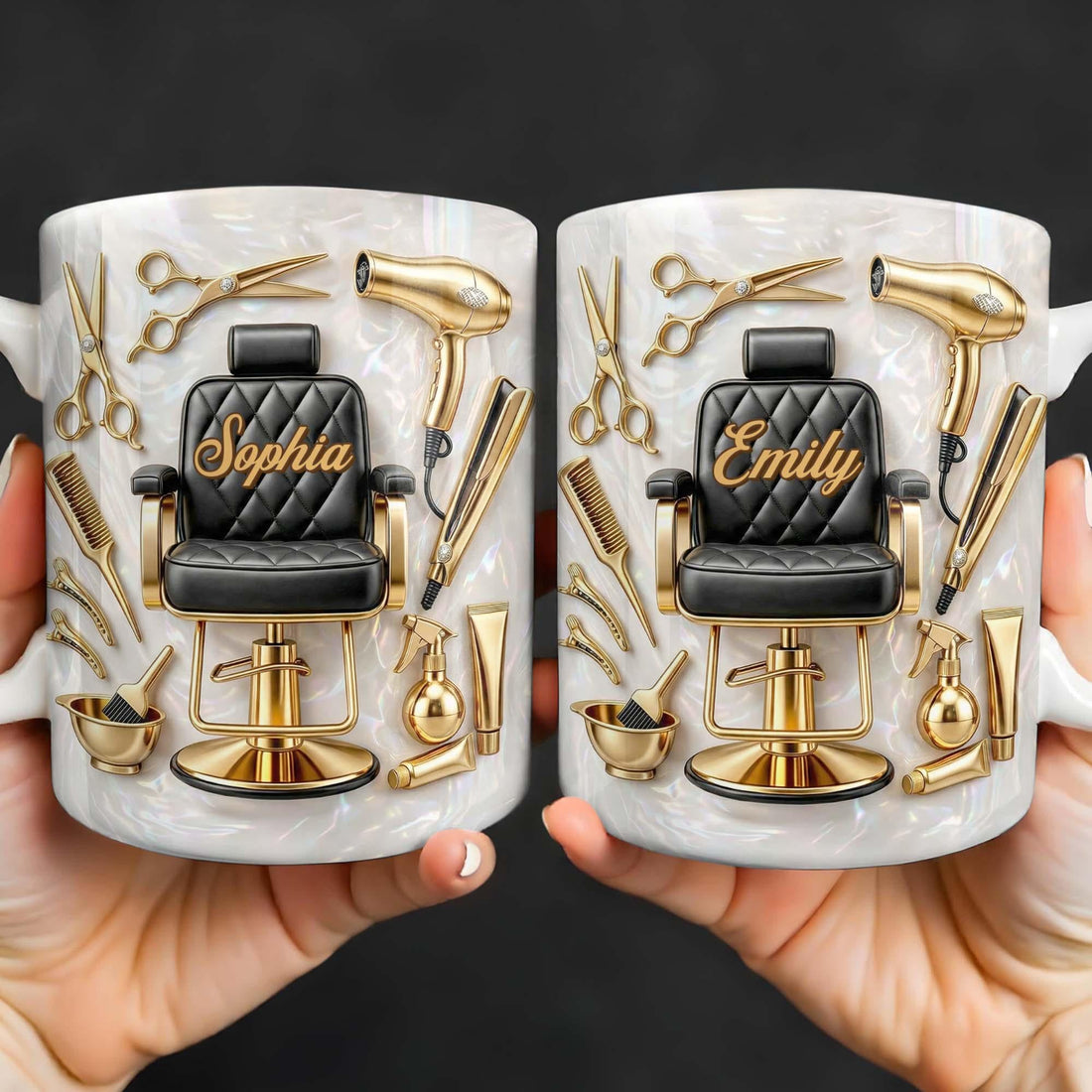 Personalized Hair Stylist Coffee Mug, Custom Name Hairdresser Cup, Barbershop Mug, Beauty Tools Gift for Her, Salon Artist Gift