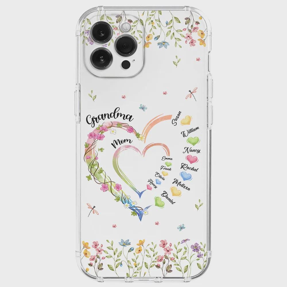 Personalized Grandma Hearts Phone Case for Grandma, Keepsake, Mother's Day Gift from Grandchild, Family, Nana, Grammy, Phone Case For Mommy