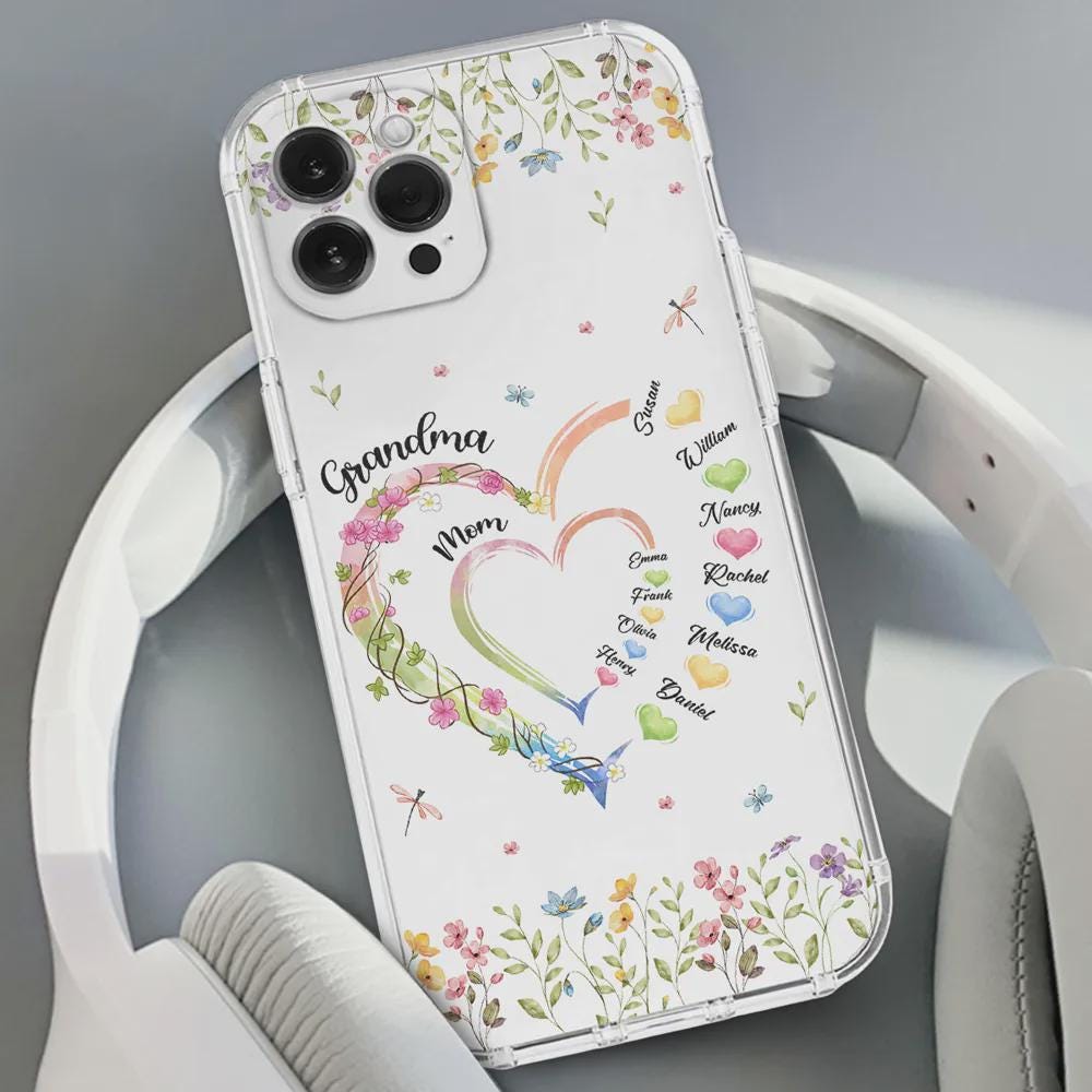 Personalized Grandma Hearts Phone Case for Grandma, Keepsake, Mother's Day Gift from Grandchild, Family, Nana, Grammy, Phone Case For Mommy
