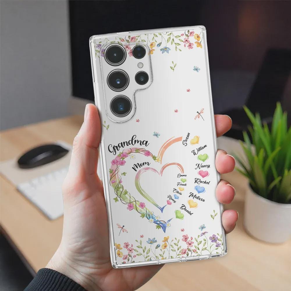 Personalized Grandma Hearts Phone Case for Grandma, Keepsake, Mother's Day Gift from Grandchild, Family, Nana, Grammy, Phone Case For Mommy