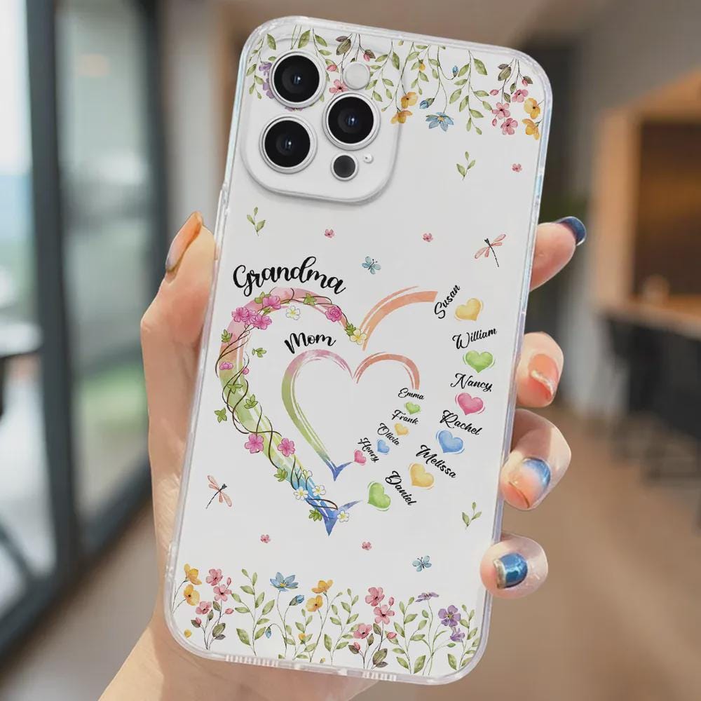 Personalized Grandma Hearts Phone Case for Grandma, Keepsake, Mother's Day Gift from Grandchild, Family, Nana, Grammy, Phone Case For Mommy