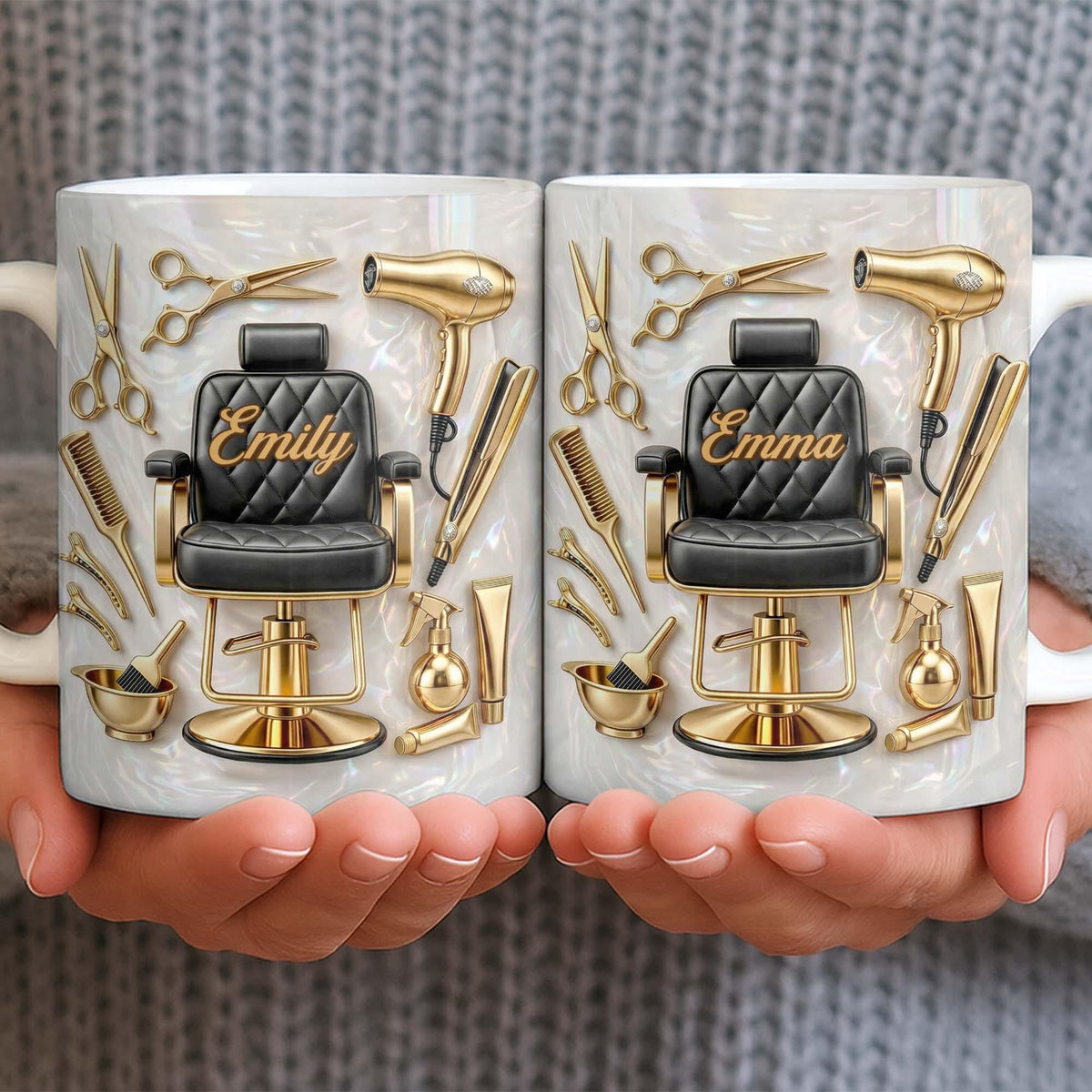 Personalized Hair Stylist Coffee Mug, Custom Name Hairdresser Cup, Barbershop Mug, Beauty Tools Gift for Her, Salon Artist Gift