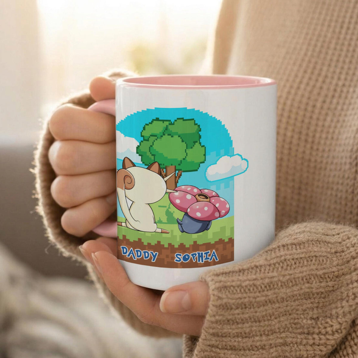 Personalized Poké Best Dad Ever Mug, Custom Name Cup, Father's Day Gift For Him, Custom Anime Characters, Custom Birthday Pokedad Mug