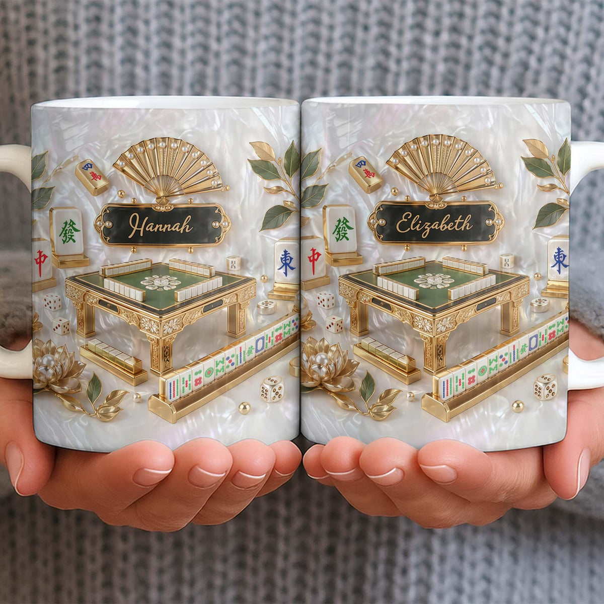 Personalized Mahjong Strategy Game Coffee Mug, Cute Mahjong Lover Gift For Her Women, Mah Jong 3D Effect Cup,  Birthday Christmas Gift