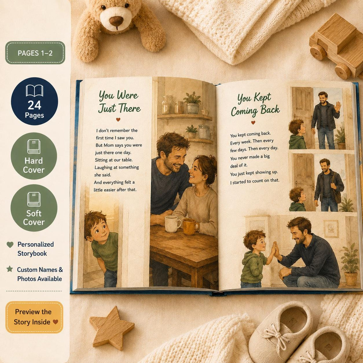 Personalized You Chose Me Bonus Dad Book, Step Dad Fathers Day Gift For Husband From Wife, Stepdad Keepsake Storybook, Gift For Stepdad