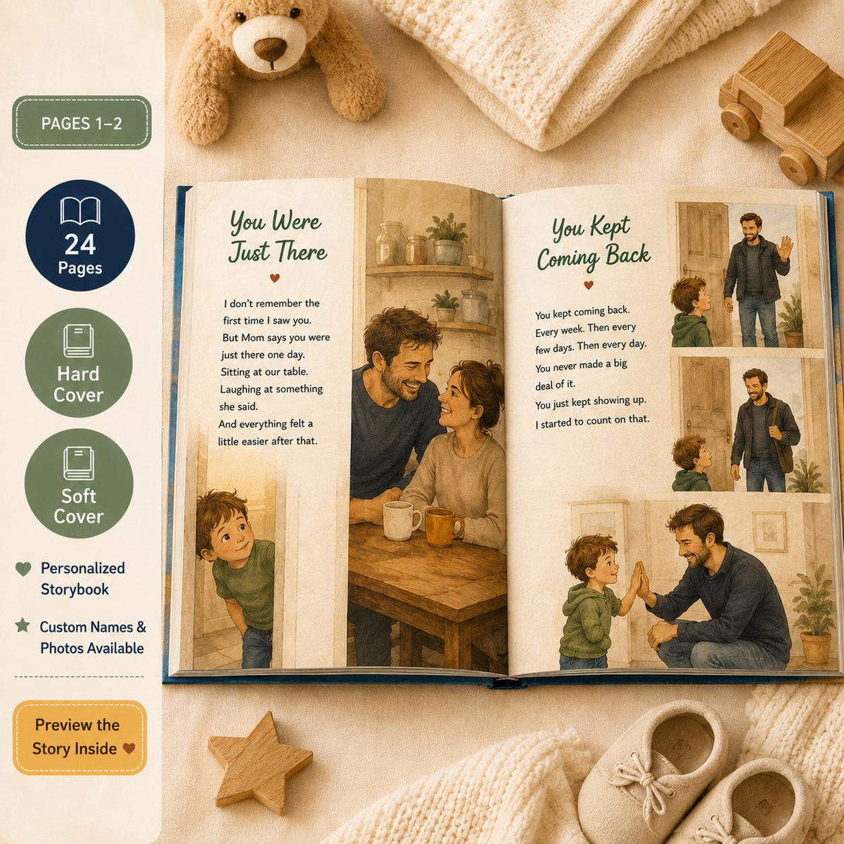 Personalized You Chose Me Bonus Dad Book, Step Dad Fathers Day Gift For Husband From Wife, Stepdad Keepsake Storybook, Gift For Stepdad