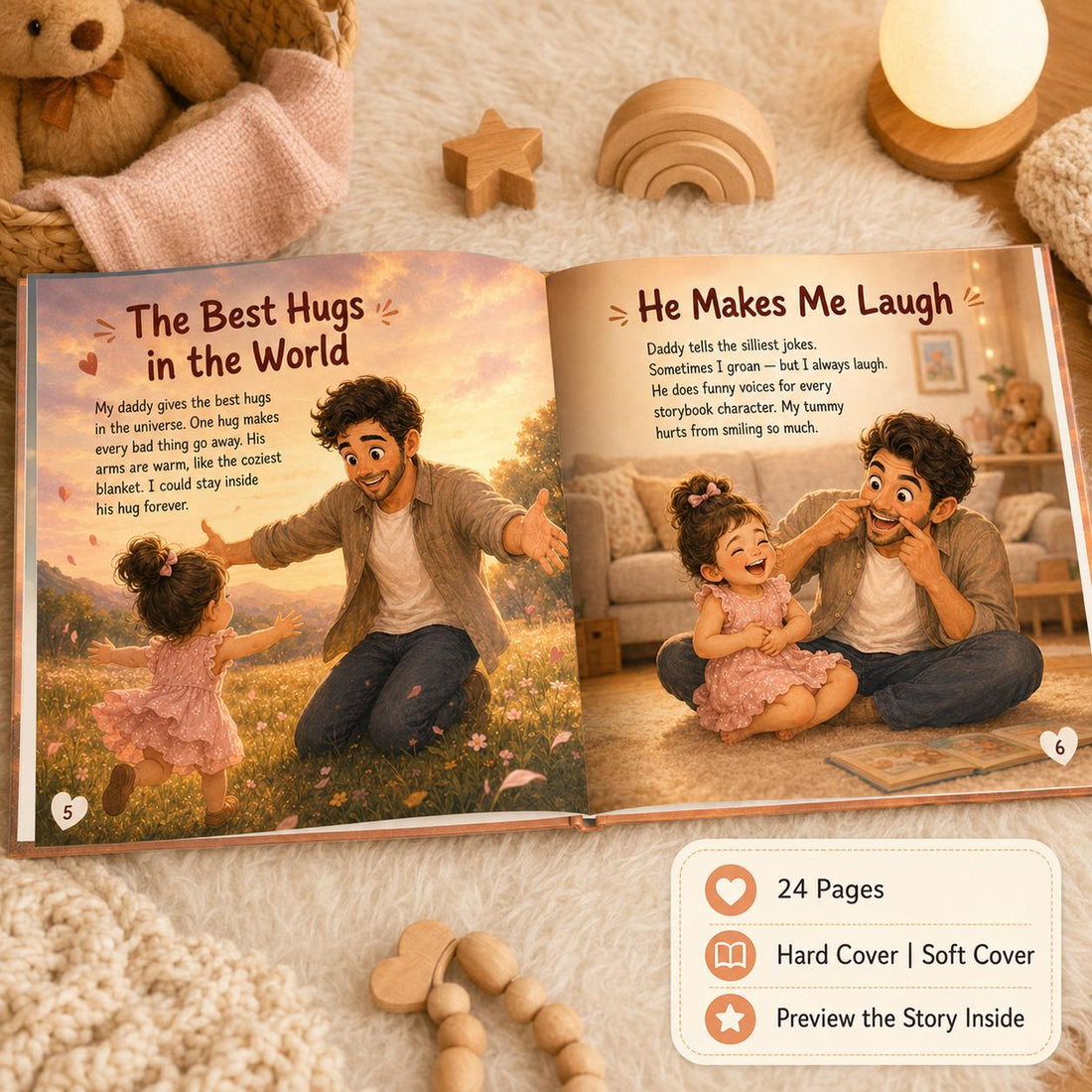 Personalized Why I Love My Daddy Children Book, Father’s Day Gift, Custom Father Daughter Kids Book, Dad Keepsake Gift From Child