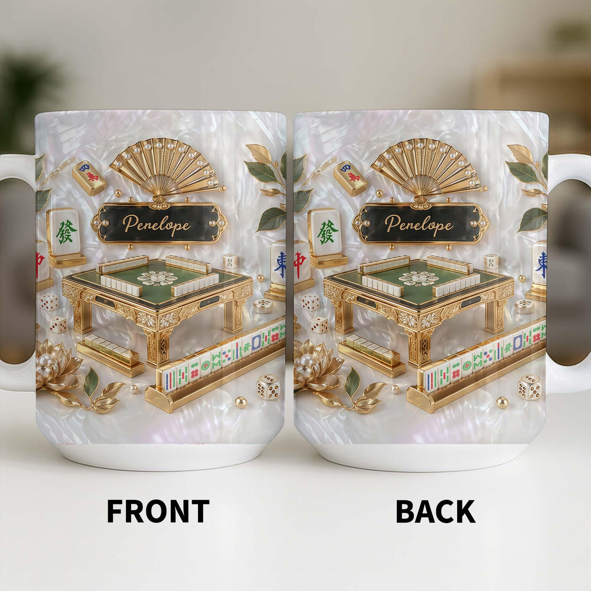 Personalized Mahjong Strategy Game Coffee Mug, Cute Mahjong Lover Gift For Her Women, Mah Jong 3D Effect Cup,  Birthday Christmas Gift