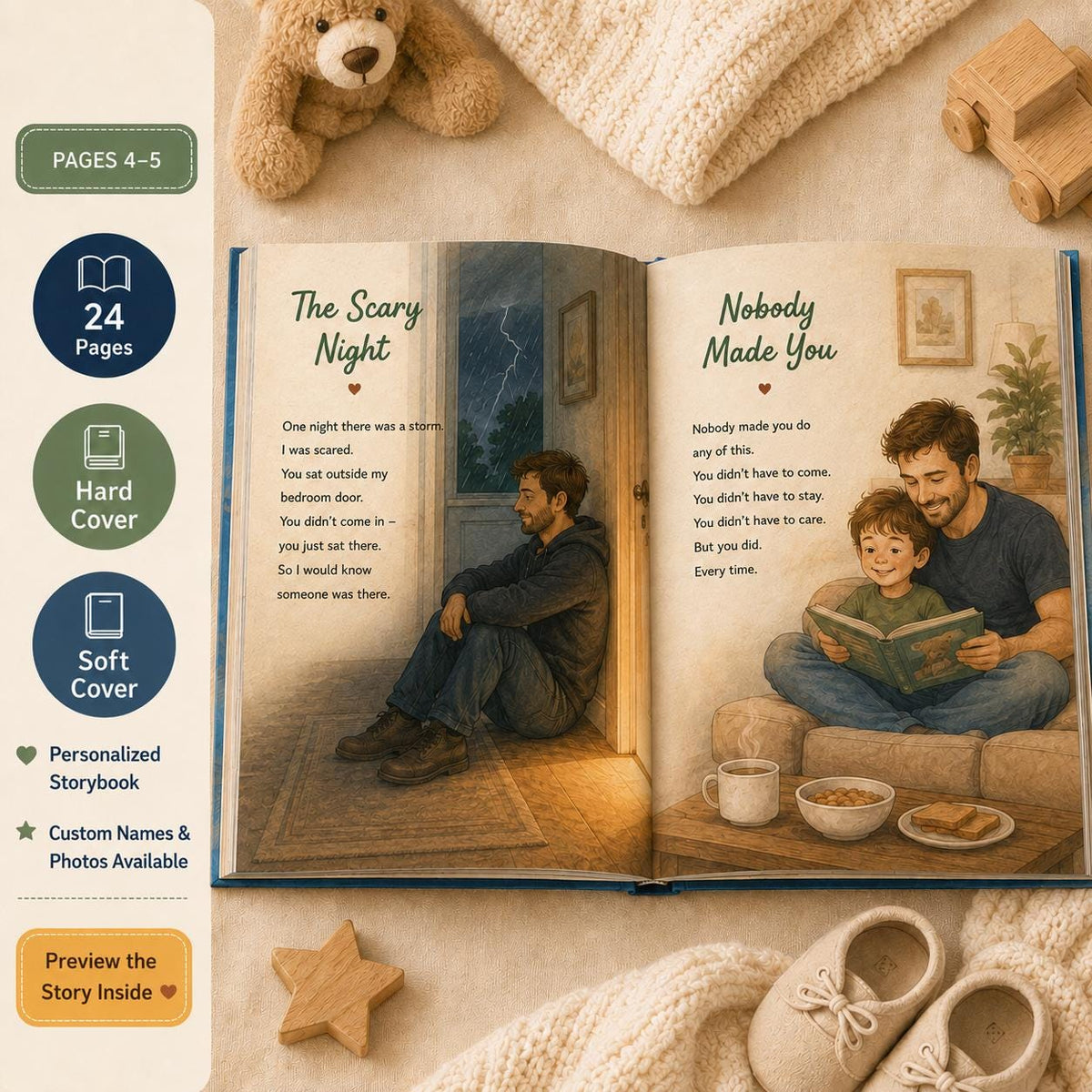 Personalized You Chose Me Bonus Dad Book, Step Dad Fathers Day Gift For Husband From Wife, Stepdad Keepsake Storybook, Gift For Stepdad