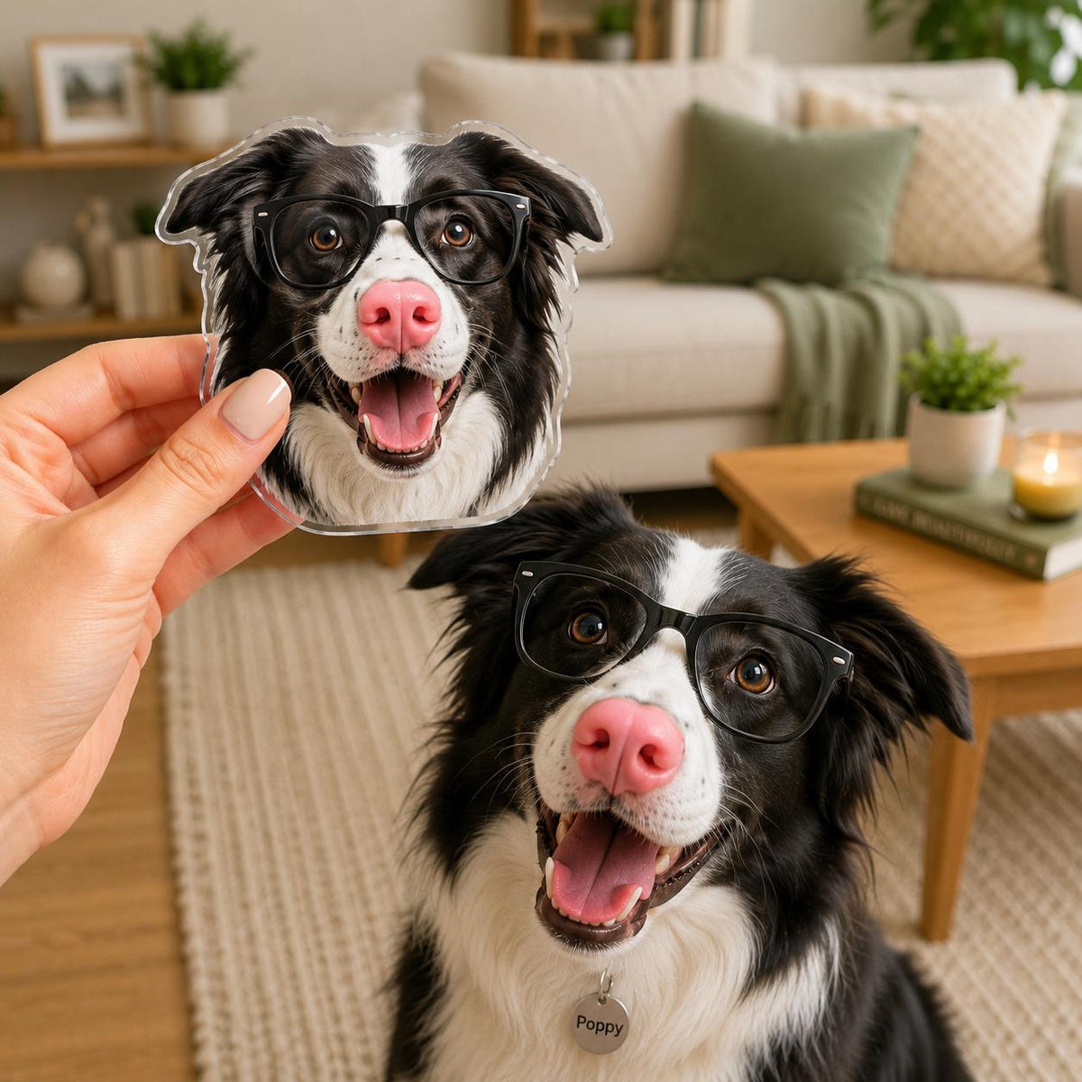 Personalized Multi Pet Dog Nose Squishy Magnet Custom Photo Names, Funny Squeeze My Nose Fridge Magnet, Pet Lover Family Gift Set