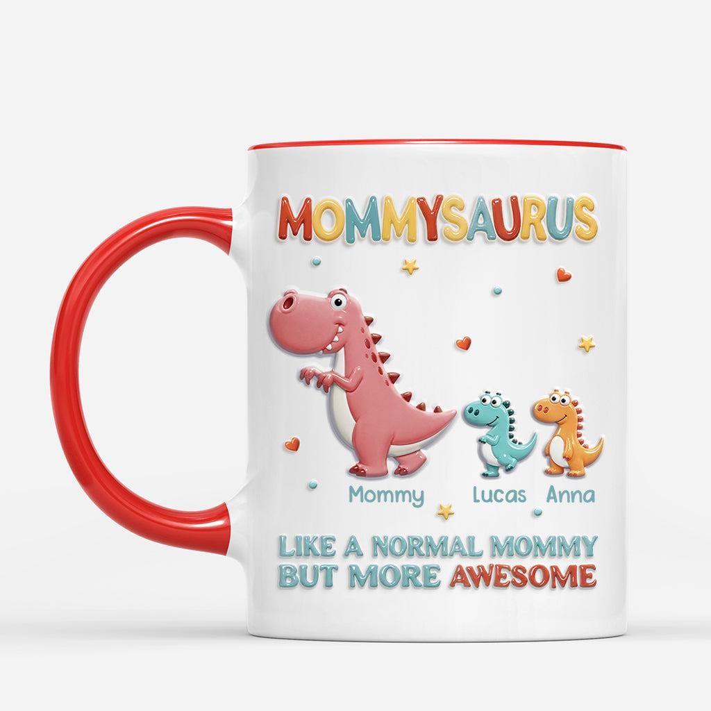 Personalized Daddysaurus 3D Effect Coffee Mug, Gifts for Dad, Dinosaur Dad Coffee Cup with Kid Name, Father's Day Gift, New Dad Gift Husband