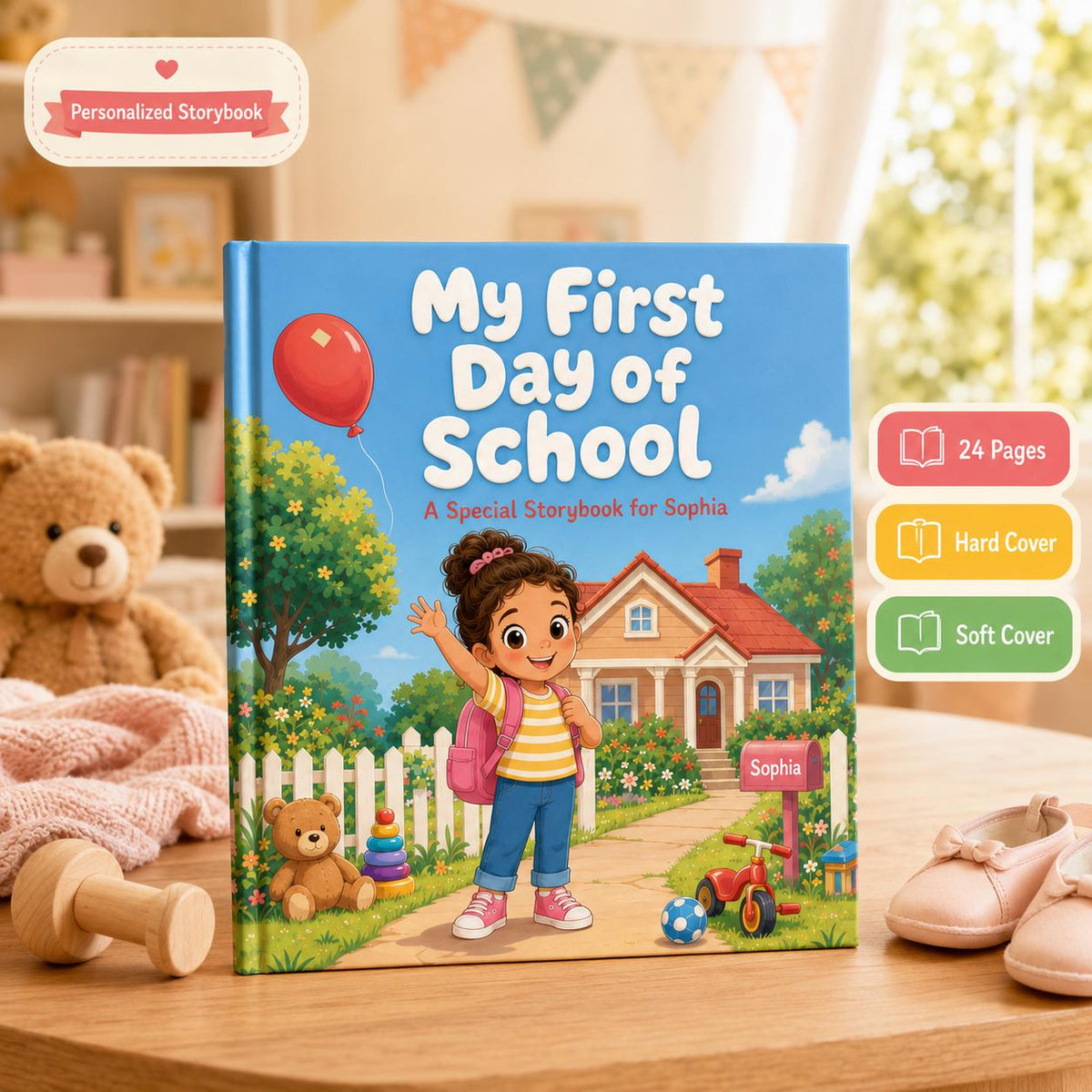 Personalized Kids My First Day Of School Book, Birthday Kindergarten Gift For Kids, Kindergarten Gift, Back To School Gift, School Storybook