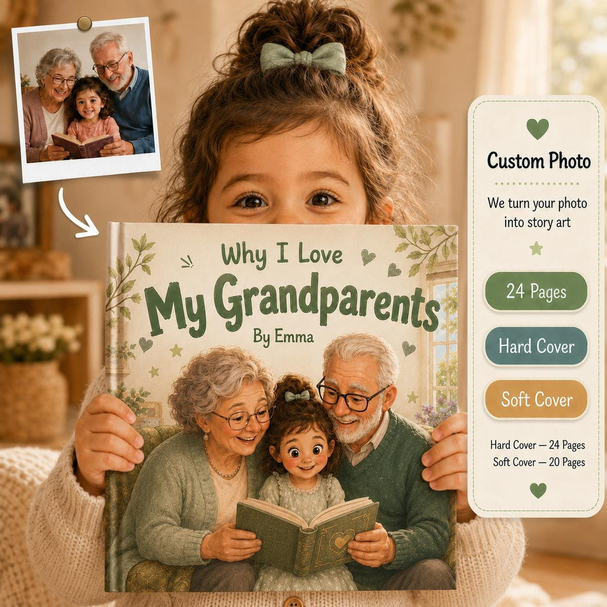 Personalized Why I Love My Grandparents Children's Book, Grandparents Day Gift, Custom Grandparents Grandchildren Book, Keepsake StoryBook