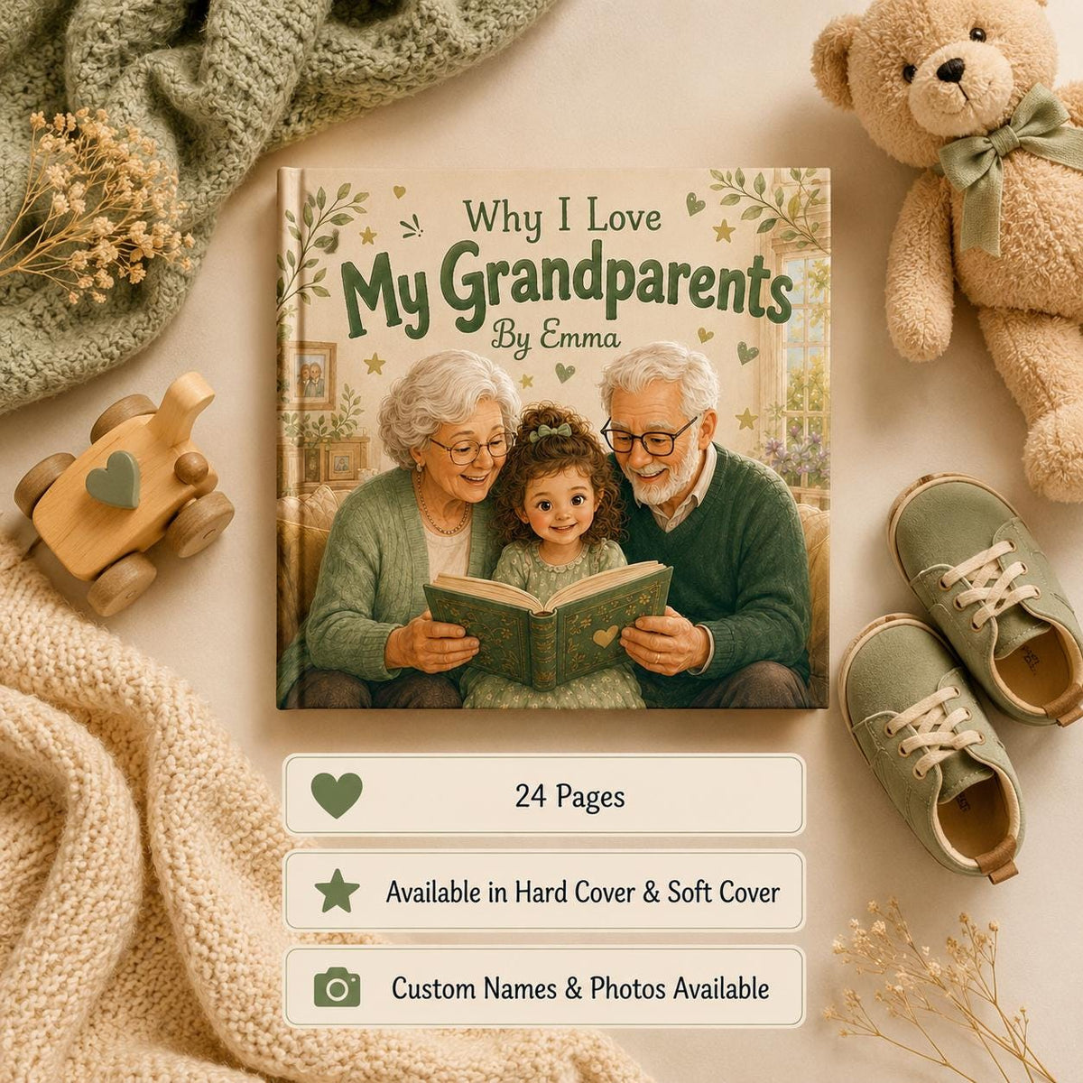 Personalized Why I Love My Grandparents Children's Book, Grandparents Day Gift, Custom Grandparents Grandchildren Book, Keepsake StoryBook