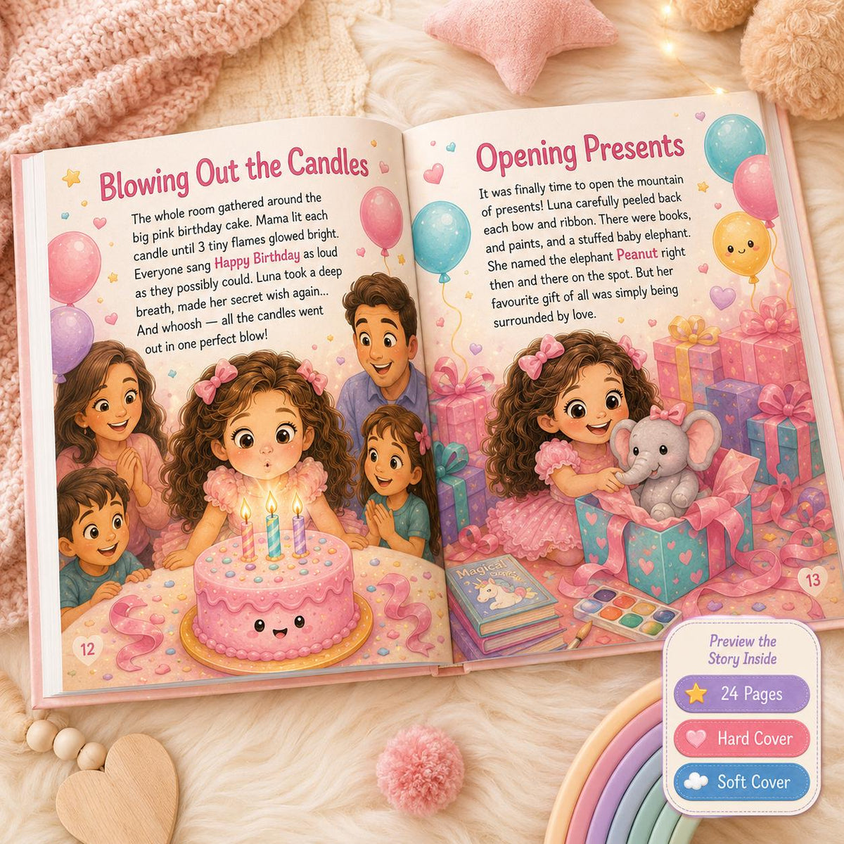 Personalised Happy Birthday Children Book, Custom Name Happy Birthday Boy Girl Toddler, Birthday StoryBook Gift, Baby Birthday Keepsake