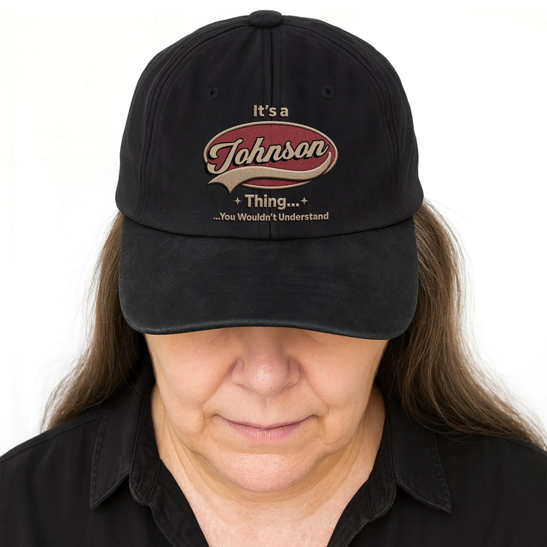 Personalized It's A Name Thing Wouldn't Understand Embroidered Faux Effect Washed Denim Cap, Name Badge,Birthday Keepsake, From Mom, Dad