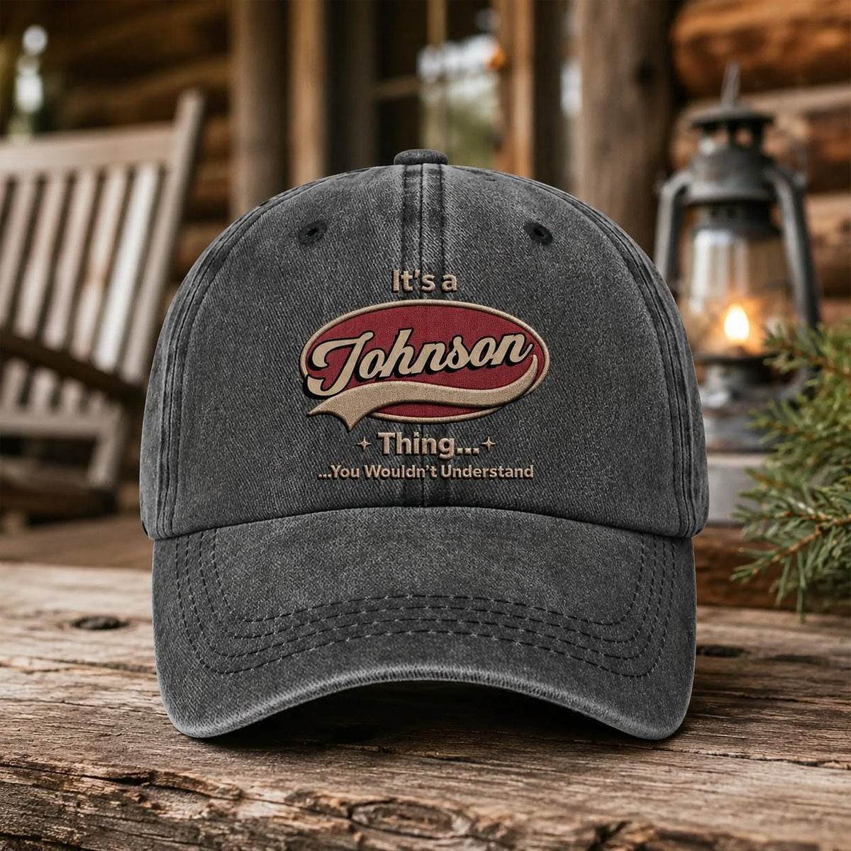 Personalized It's A Name Thing Wouldn't Understand Embroidered Faux Effect Washed Denim Cap, Name Badge,Birthday Keepsake, From Mom, Dad
