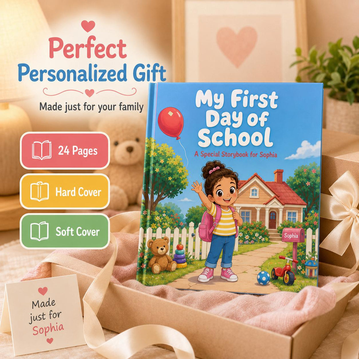 Personalized Kids My First Day Of School Book, Birthday Kindergarten Gift For Kids, Kindergarten Gift, Back To School Gift, School Storybook