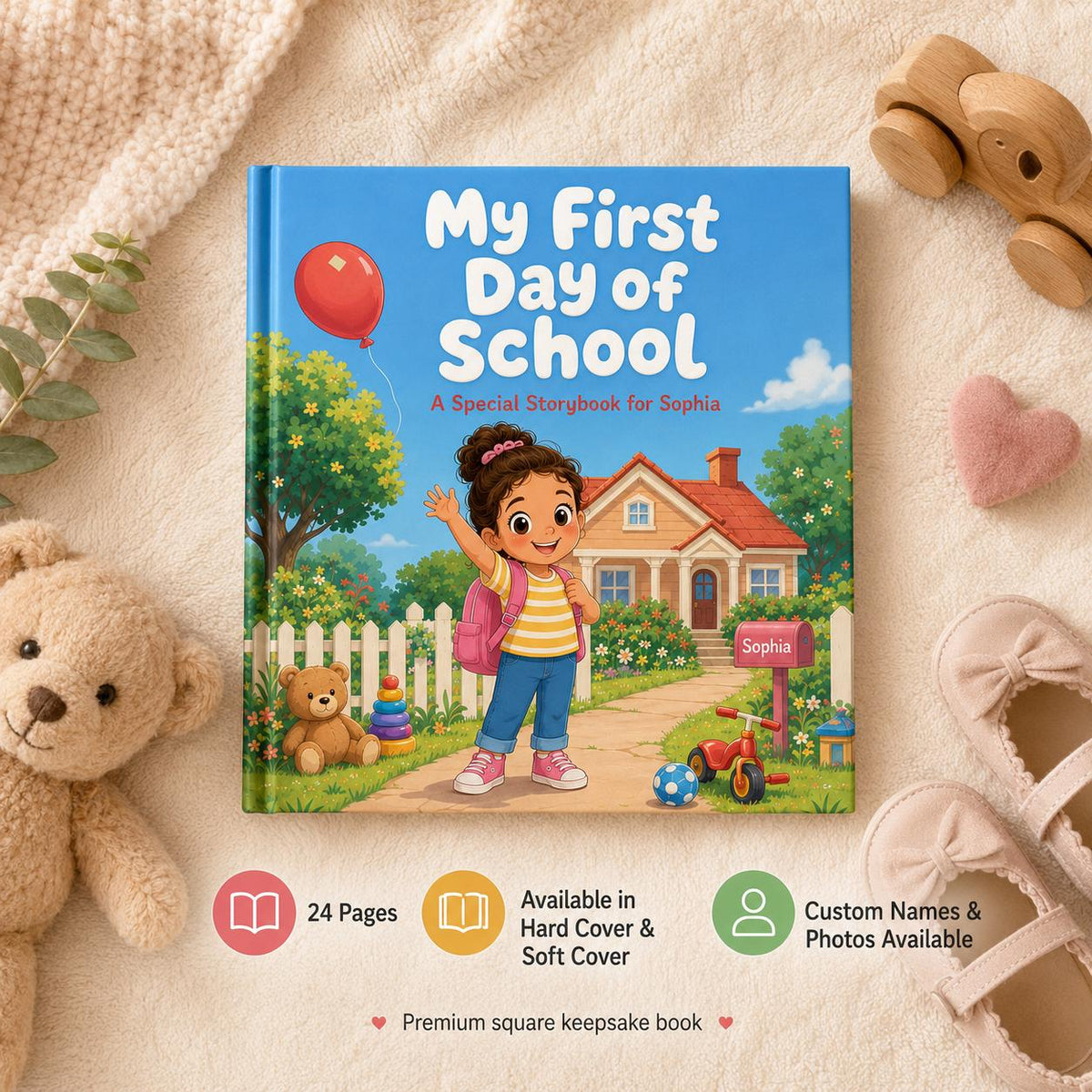 Personalized Kids My First Day Of School Book, Birthday Kindergarten Gift For Kids, Kindergarten Gift, Back To School Gift, School Storybook