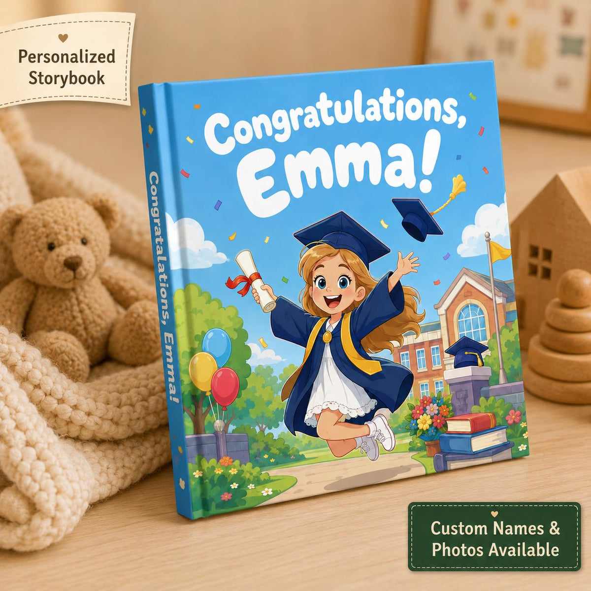 Personalized Graduation Book for Kids, Custom Photo Storybook Kindergarten Preschool Graduation Gift, Back to School Book , Birthday Gift