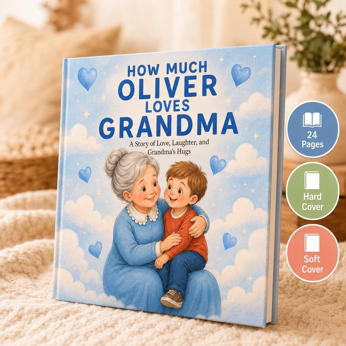 Personalized How Much Loves Storybook For Grandma, Custom Baby Book For Grandmother From Grandson, Mother’s Day Gift, Gift From Kids