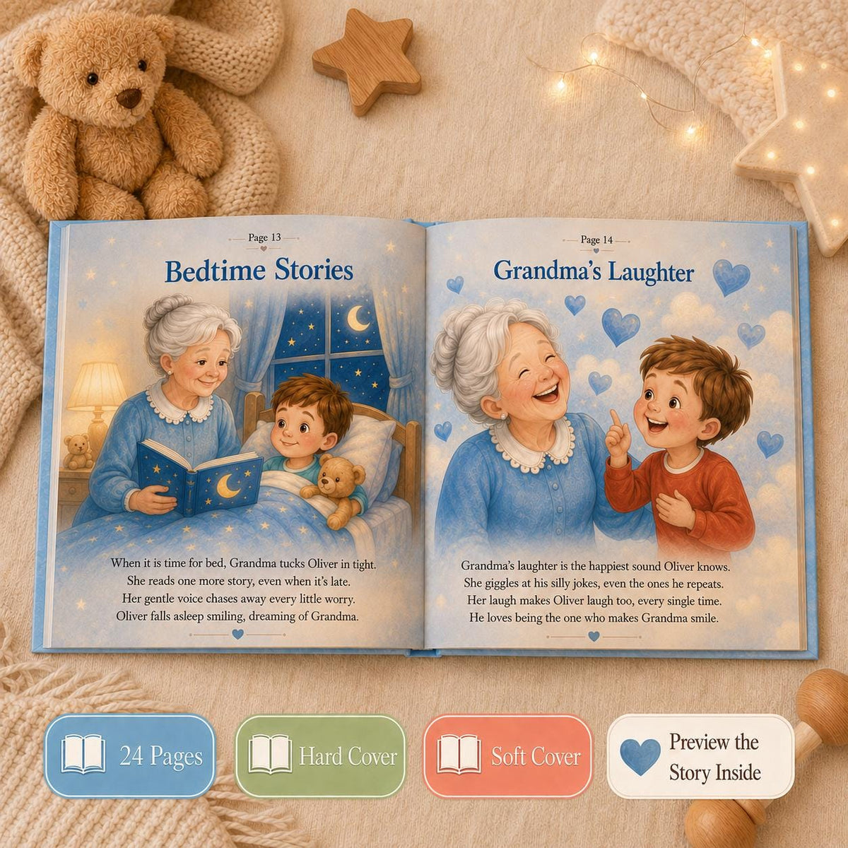 Personalized How Much Loves Storybook For Grandma, Custom Baby Book For Grandmother From Grandson, Mother’s Day Gift, Gift From Kids