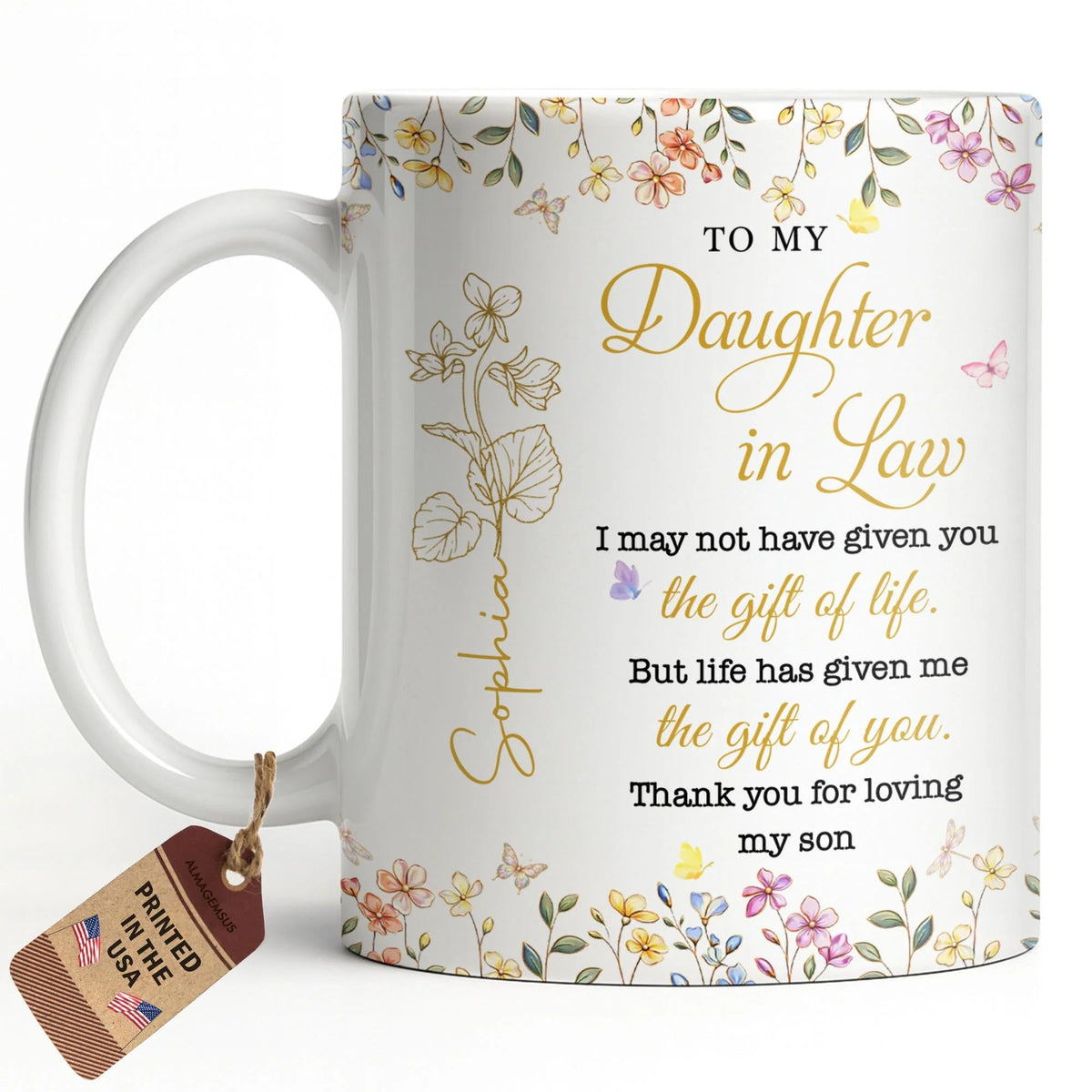 Personalized Funny Daughter In Law Coffee Mug From Mother In Law, Unique Wedding Bridal Gift