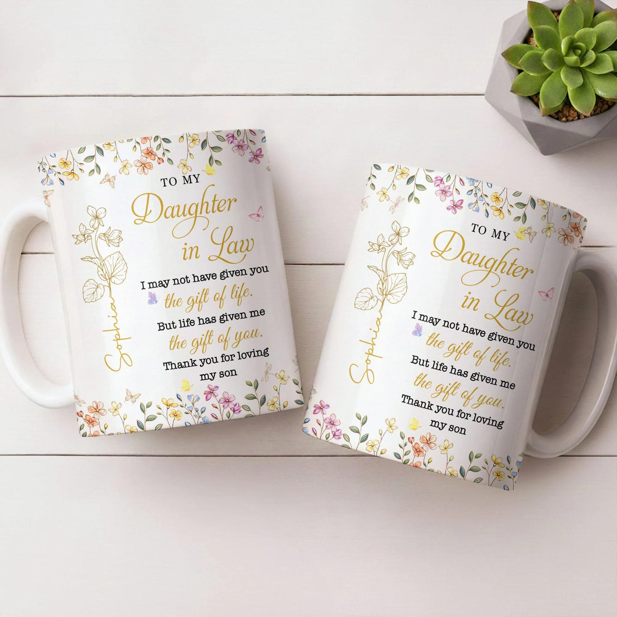Personalized Funny Daughter In Law Coffee Mug From Mother In Law, Unique Wedding Bridal Gift