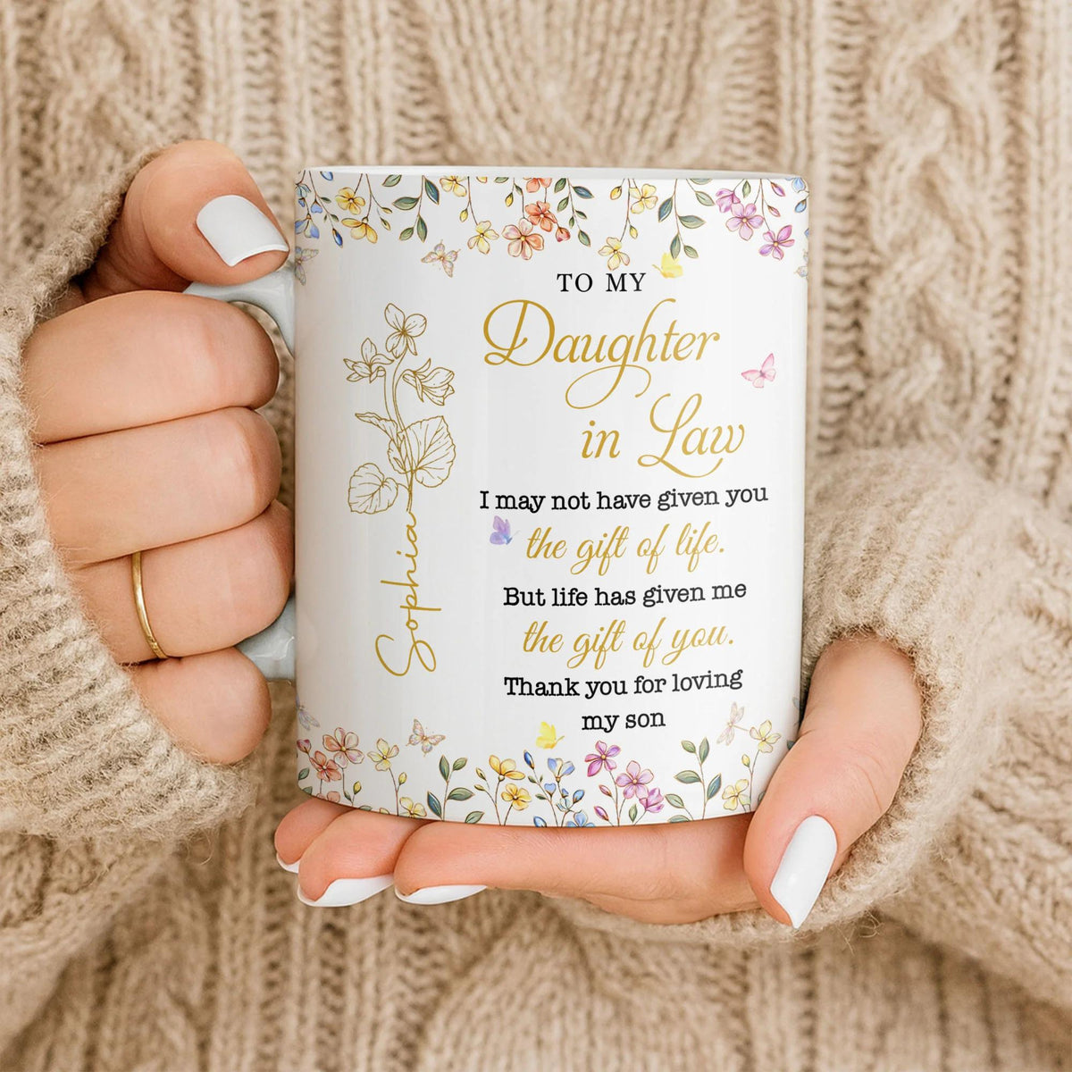 Personalized Funny Daughter In Law Coffee Mug From Mother In Law, Unique Wedding Bridal Gift