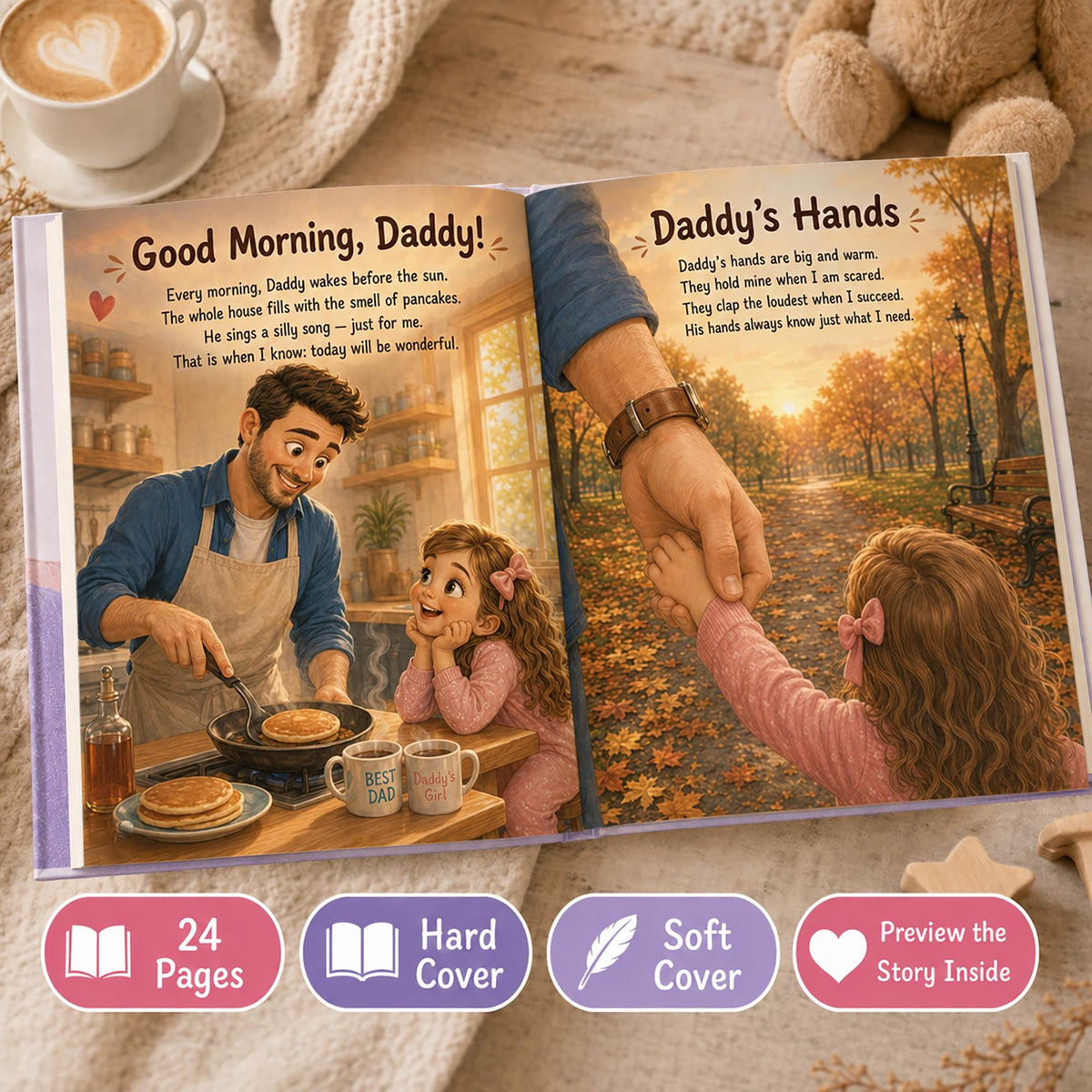 Personalized Why I Love My Daddy Children Book, Father’s Day Gift, Custom Name Father Daughter Kids Book, Dad Keepsake Gift From Child