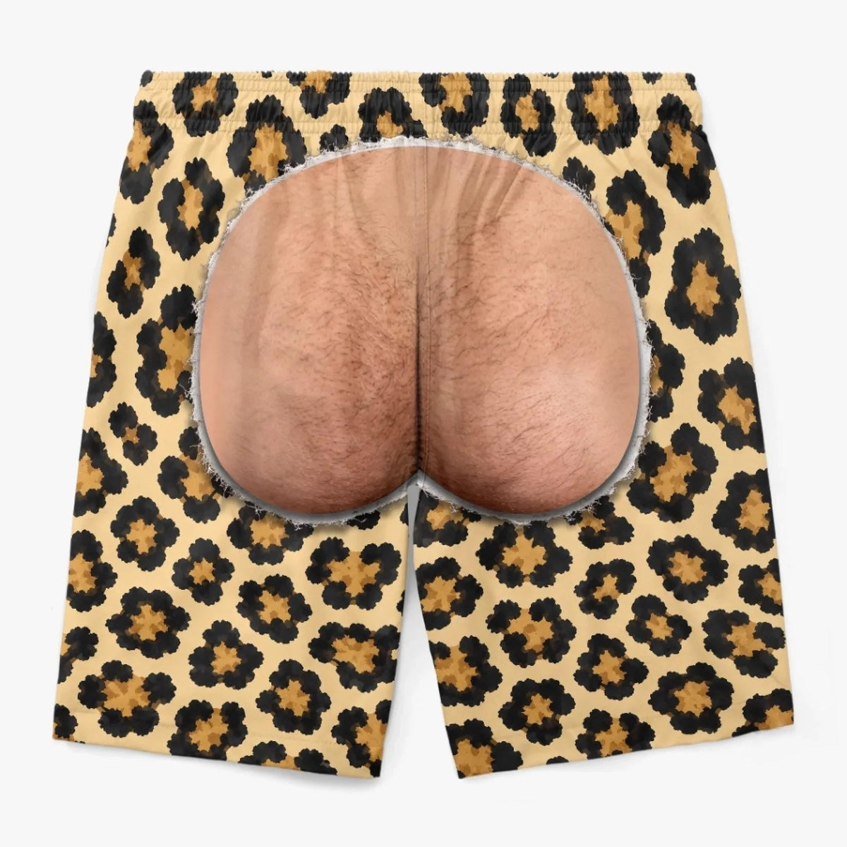 Funny Men’s Swim Trunks, Fake Butt Beach Shorts, Novelty Vacation Gift For Husband Or Boyfriend