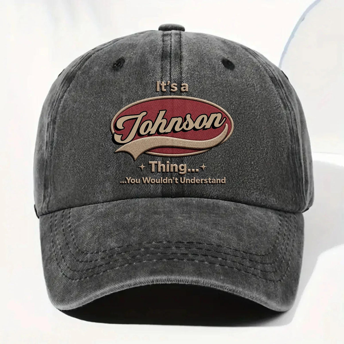 Personalized It's A Name Thing Wouldn't Understand Embroidered Faux Effect Washed Denim Cap, Name Badge,Birthday Keepsake, From Mom, Dad