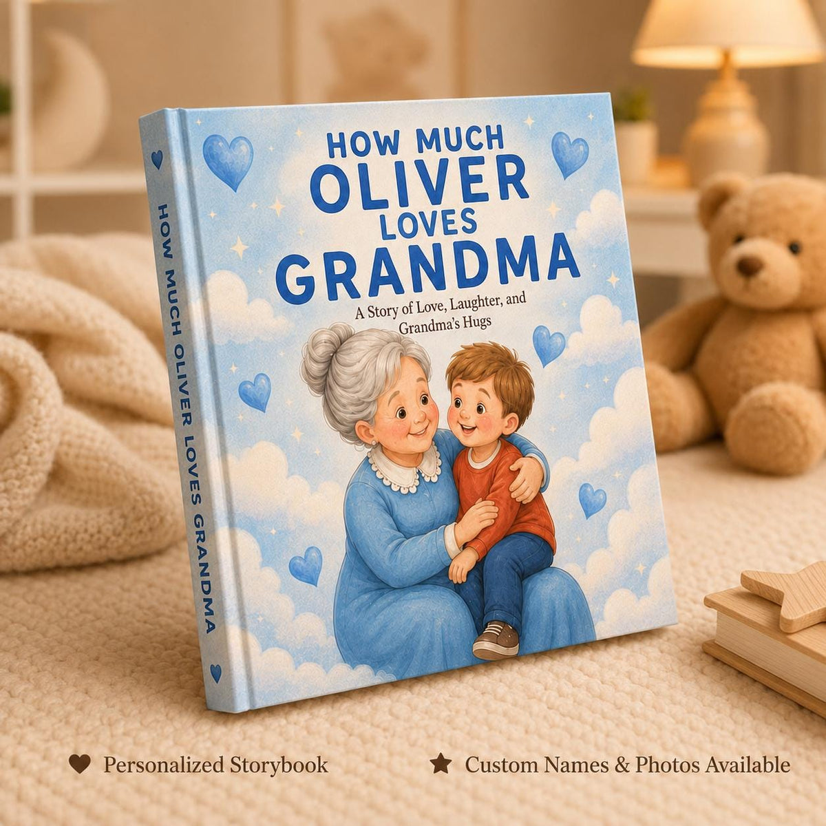 Personalized How Much Loves Storybook For Grandma, Custom Baby Book For Grandmother From Grandson, Mother’s Day Gift, Gift From Kids