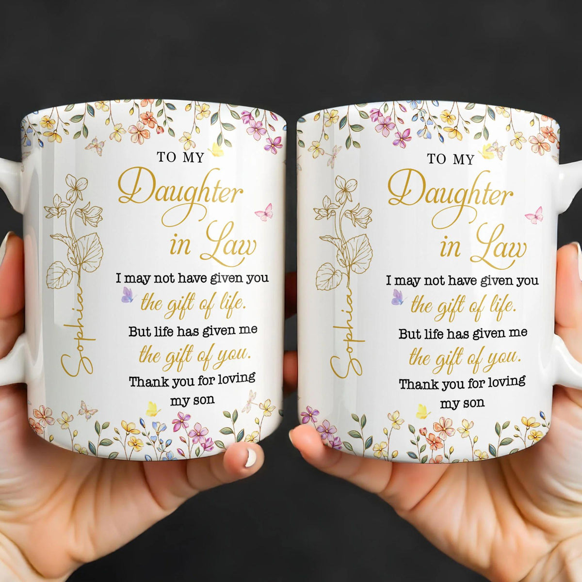Personalized Funny Daughter In Law Coffee Mug From Mother In Law, Unique Wedding Bridal Gift