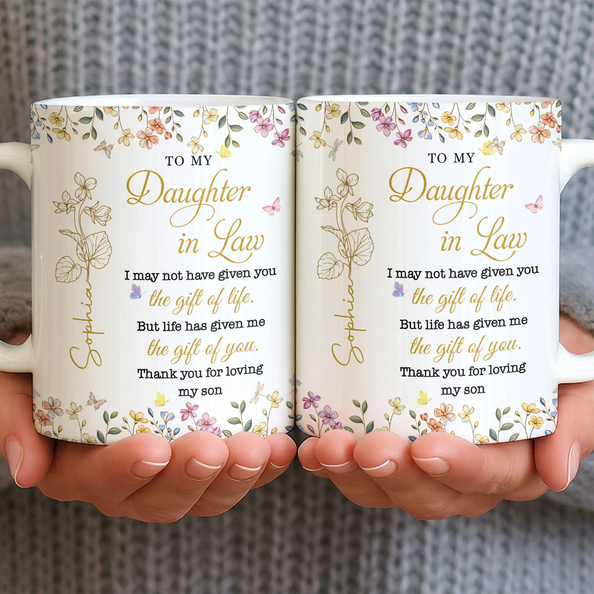 Personalized Funny Daughter In Law Coffee Mug From Mother In Law, Unique Wedding Bridal Gift