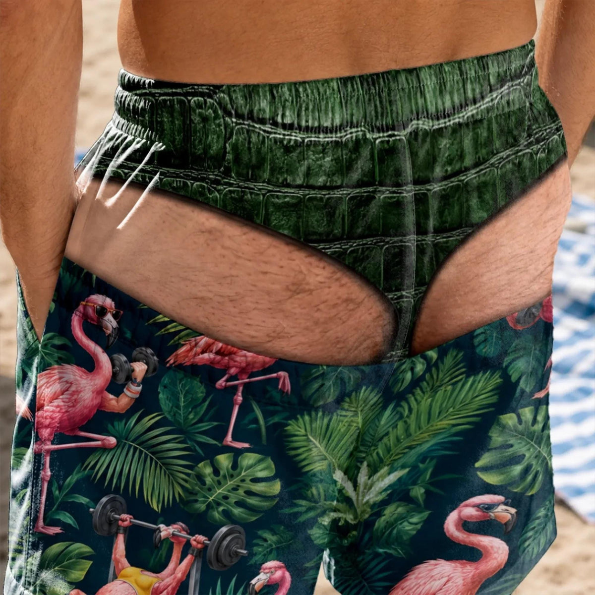 Personalized Funny Men Swim Trunks, Custom Beach Shorts Bathing Suit, Funny Birthday Gift For Husband