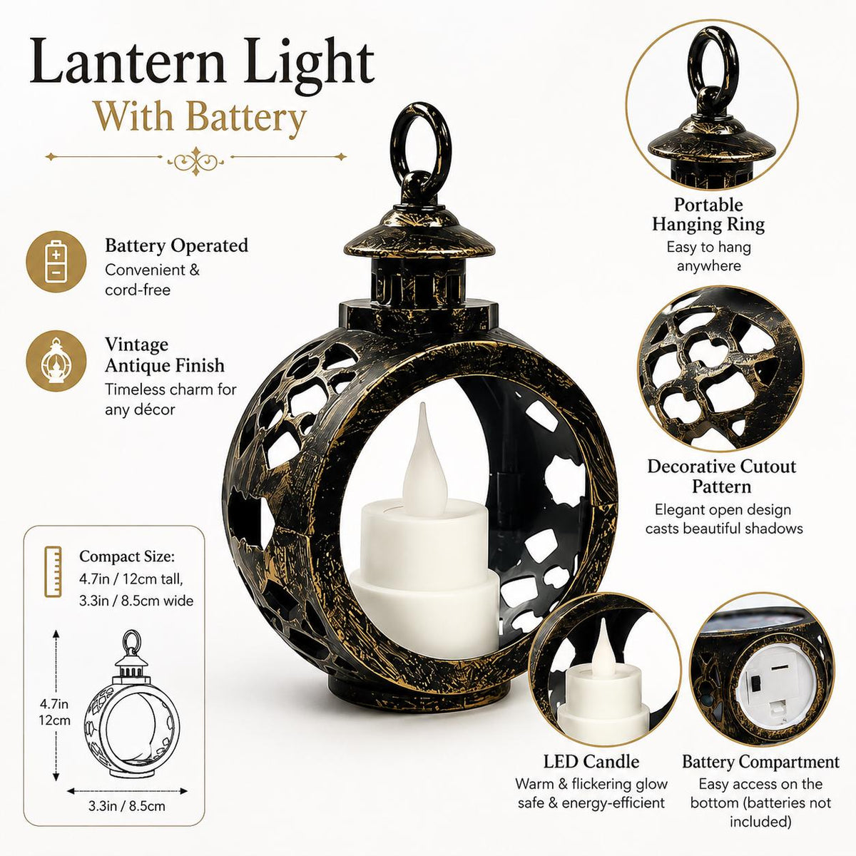 Gothic Halloween Bookshelf Lantern Lamp, Spooky Ghost Book Nook Light, Library Bookend Decor