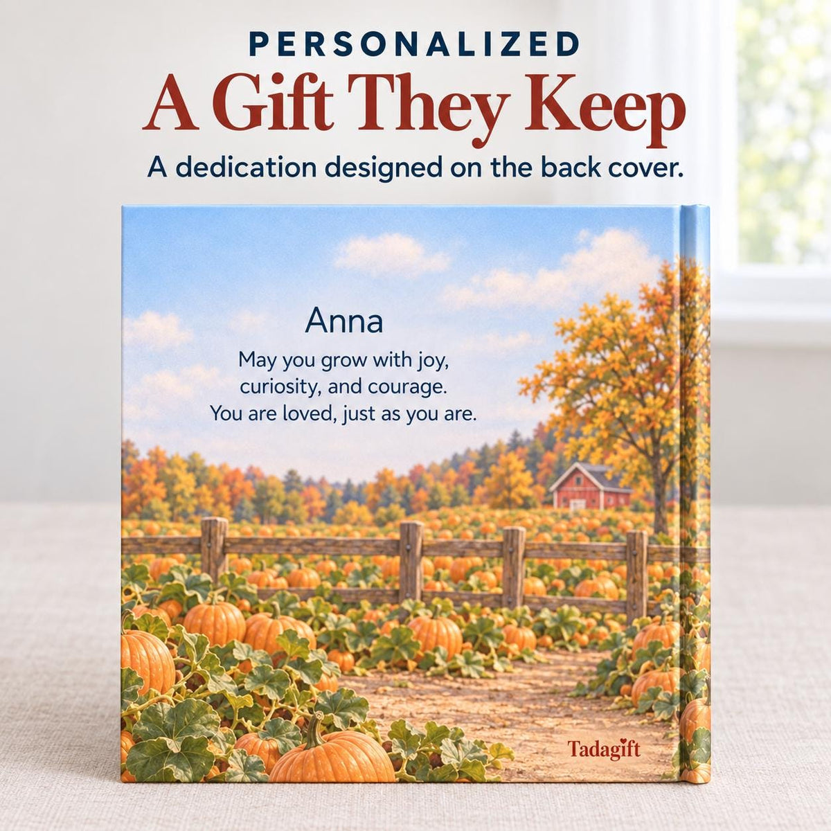 Personalized Children's Book from Photo, Pumpkin Patch Adventure, Thanks Giving Gift For Daughter