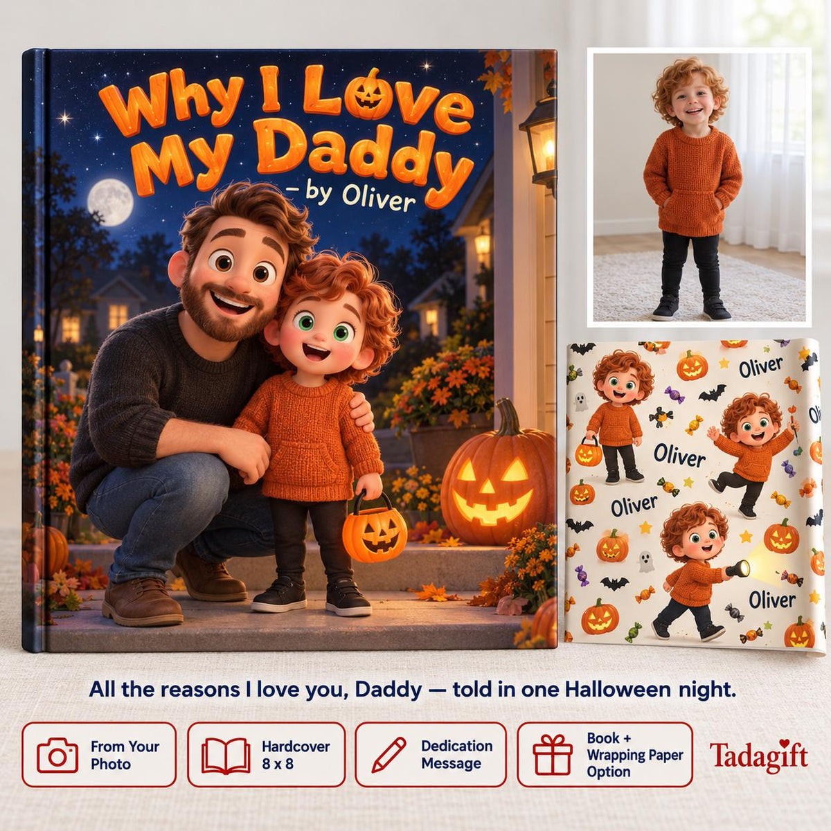 Personalized Halloween Storybook, Why I Love My Daddy Hard Cover Book, Hard Cover Keepsake
