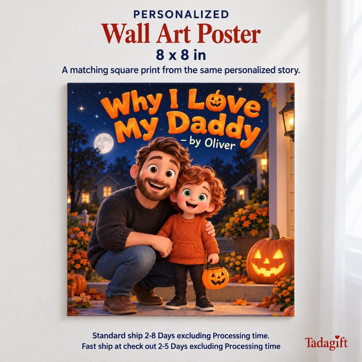 Personalized Halloween Storybook, Why I Love My Daddy Hard Cover Book, Hard Cover Keepsake