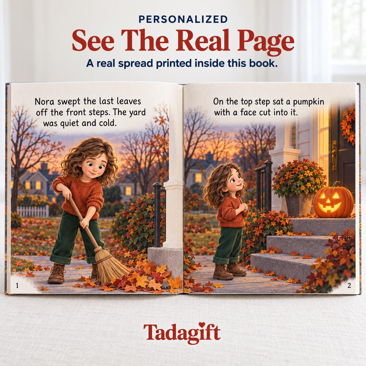Personalized Children's Book in Hardcover: Illustrated Black Cat Halloween with Wrapping Paper Included