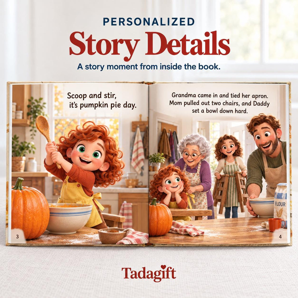 Personalized Children's Book in Hardcover: Autumn Story for Grandma with Wrapping Paper Included