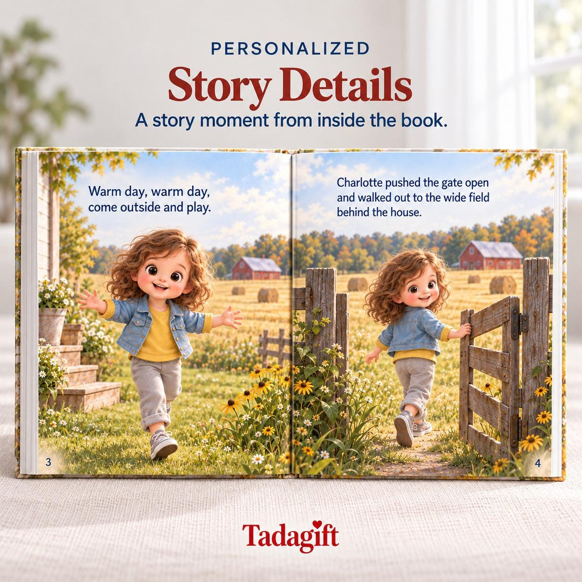 Personalized Children's Book in Hardcover: Illustrated Last Warm Day with Wrapping Paper Included