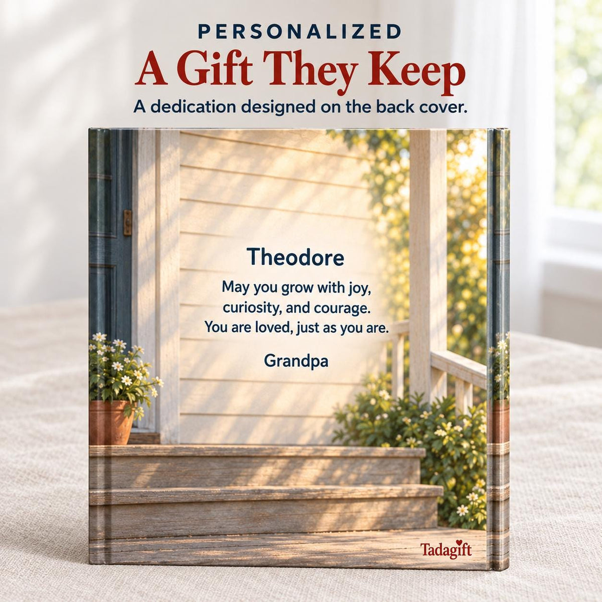 Personalized Children's Book in Hardcover: Illustrated Grandpas Toolbox Story with Wrapping Paper Included