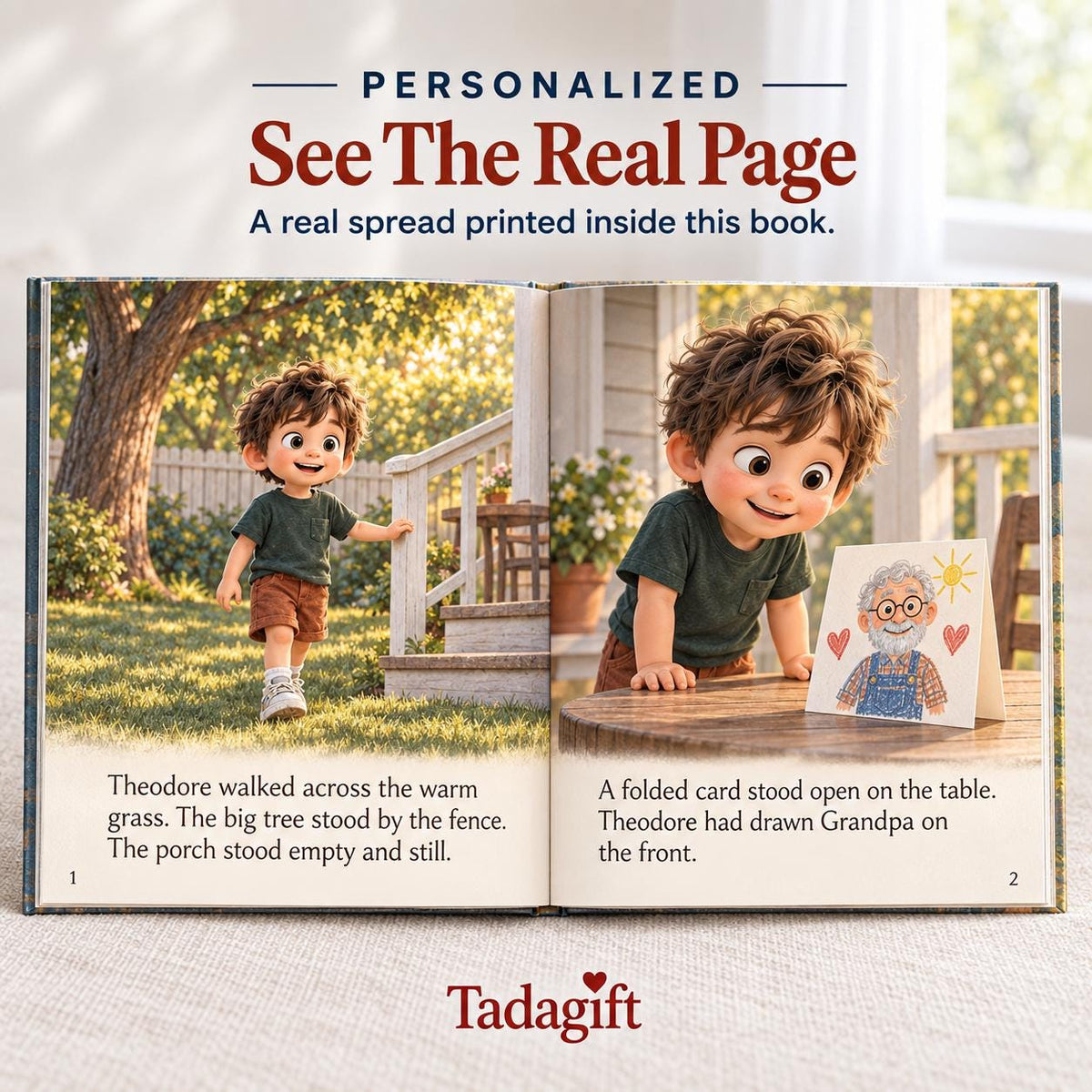 Personalized Children's Book in Hardcover: Illustrated Grandpas Toolbox Story with Wrapping Paper Included
